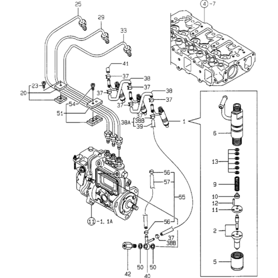 Fuel Injection Valve Assembly for Yanmar 3TNE82A-ETB Engine