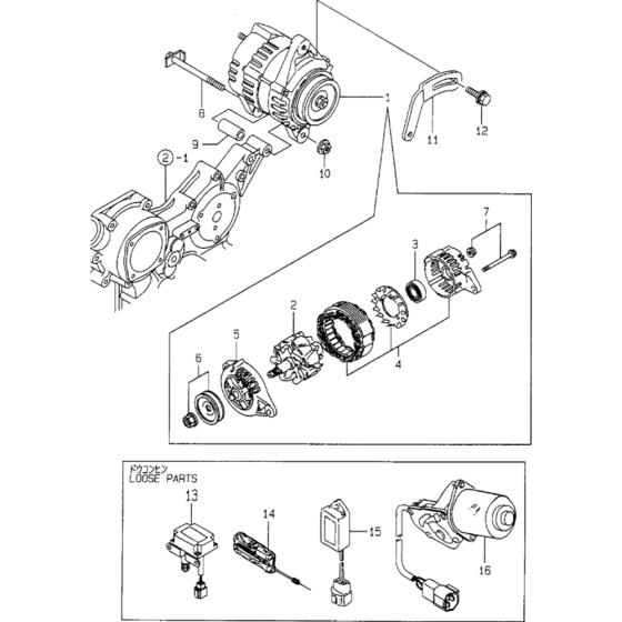 Generator Assembly for Yanmar 3TNE82A-ETB Engine