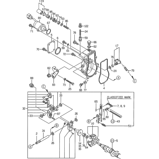 Governor Assembly for Yanmar 3TNE82A-EWA Engine