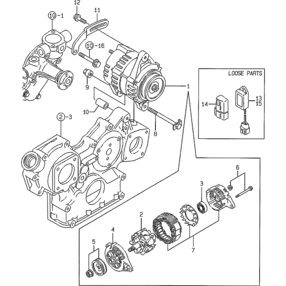 Generator Assembly for Yanmar 3TNE82A-EWA Engine