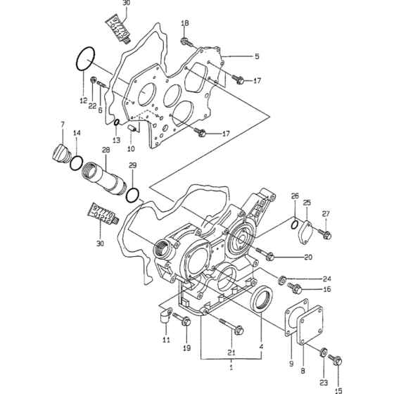 Gear Housing Assembly for Yanmar 3TNE88 Engine