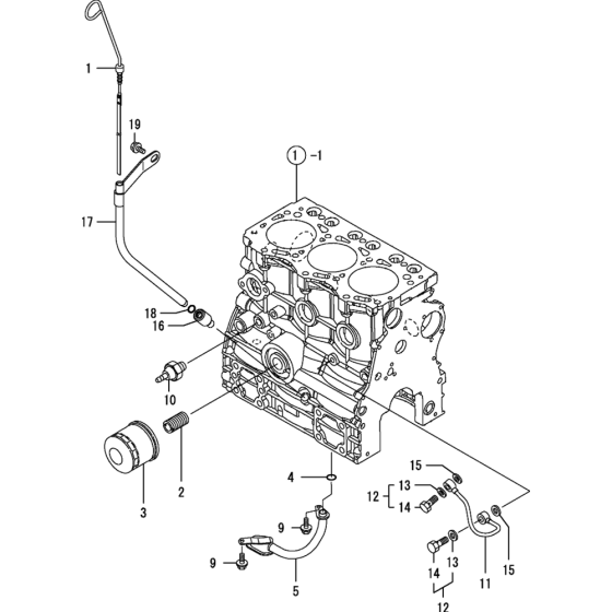 Oil System Assembly for Yanmar 3TNV76-KWA Engine