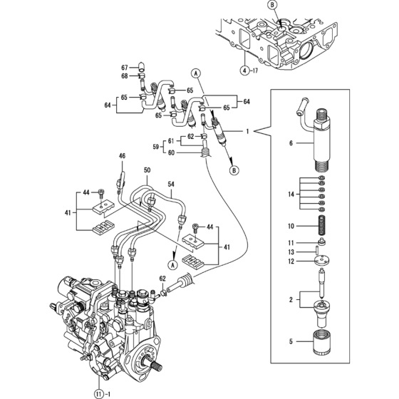 Fuel Injection Valve Assembly for Yanmar 3TNV88-BPTB2 Engine