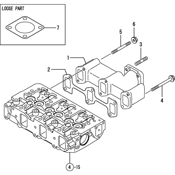 Exhaust Manifold Assembly for Yanmar 3TNV88-MWA Engine