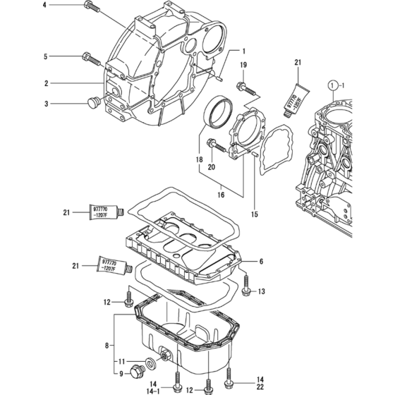 Flywheel Housing and Oil Sump Assembly for Yanmar 3TNV88-XWA2 Engine