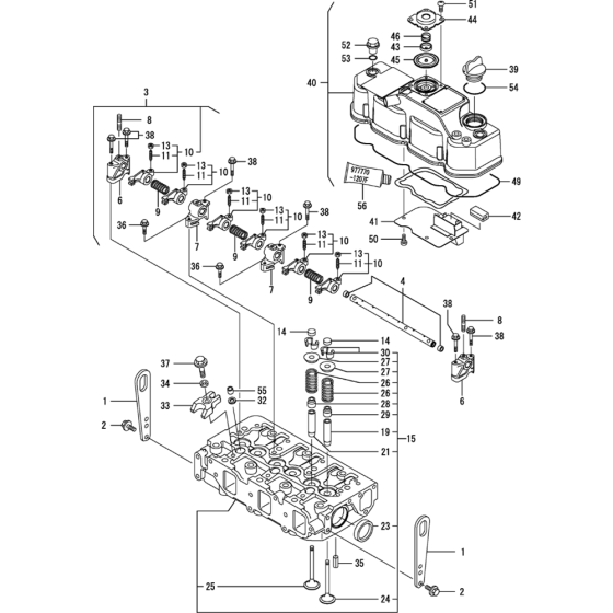 Cylinder Head and Bonnet Assembly for Yanmar 3TNV88-XWA2 Engine