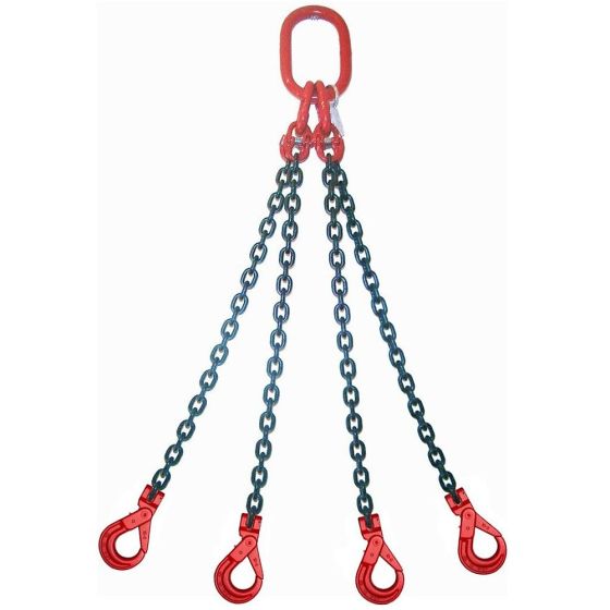 3 metre 7mm 4-Leg Chain Sling with Clevis Sling Hooks Self Locking Type