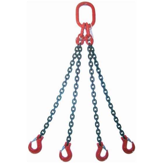 4 metre 7mm 4-Leg Chain Sling with Clevis Sling Hooks with Safety Catch