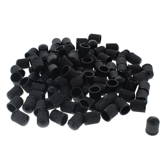 Tyre Valve Caps Black Plastic (100 pieces)