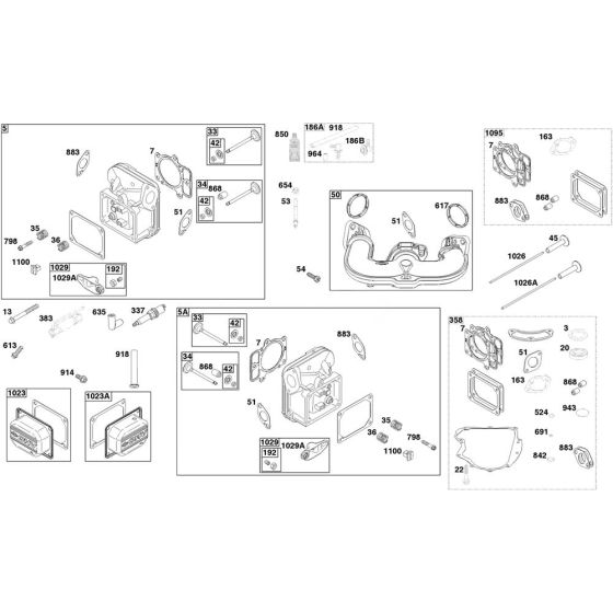 Cylinder Head Assembly for Briggs and Stratton Model No. 40T876-0009-G1 Vertical Shaft Engine