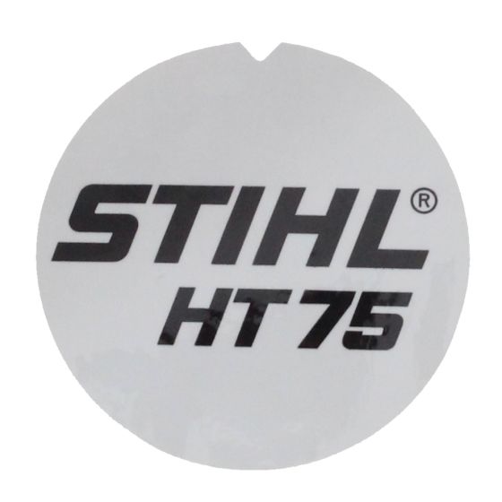 Model Plate Self Adhesive for Stihl HT75 Pole Pruner - 4138 967 1503