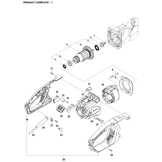 Product Complete Assembly for Husqvarna 414EL Electric Chainsaws