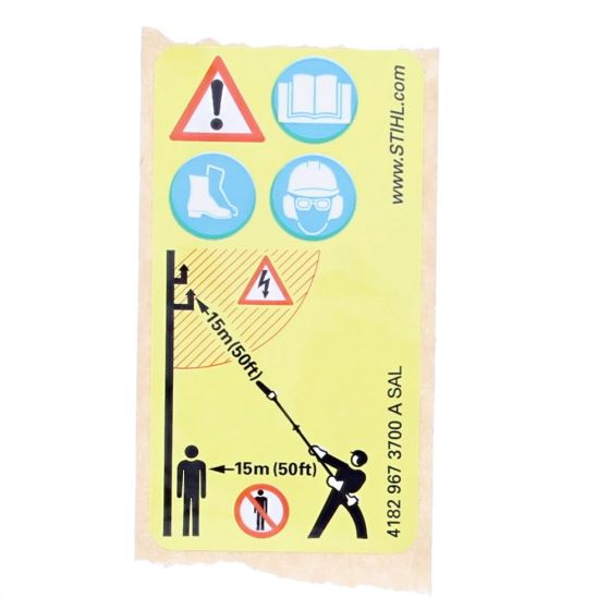Warning Pictogram Ht for Stihl HT130, HT131 Hedge Trimmer - 4182 967 3700