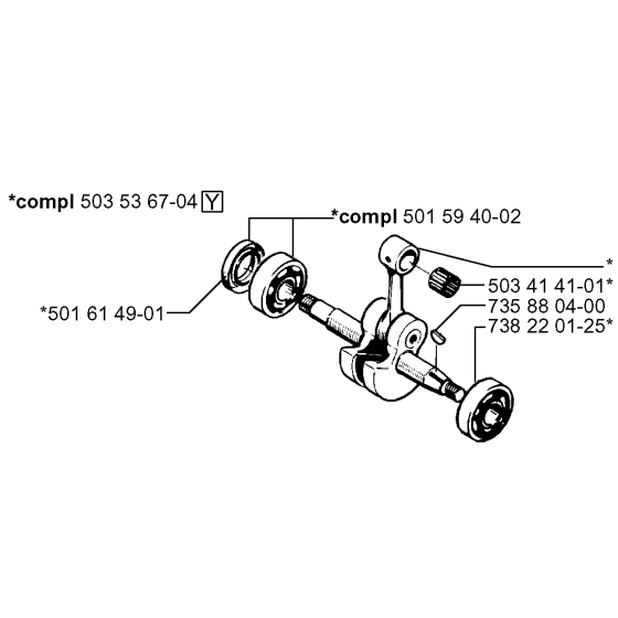 Crankshaft Assembly For Husqvarna 42 Chainsaw