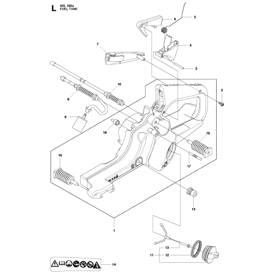 Fuel Tank Assembly For Husqvarna 435 Chainsaw