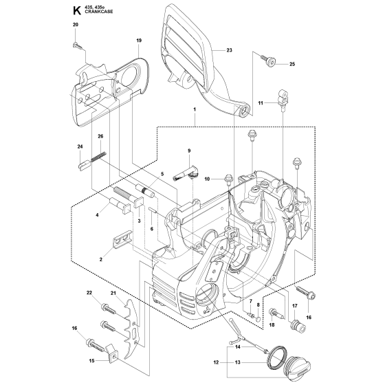 Crankcase Assembly For Husqvarna 435e Chainsaw