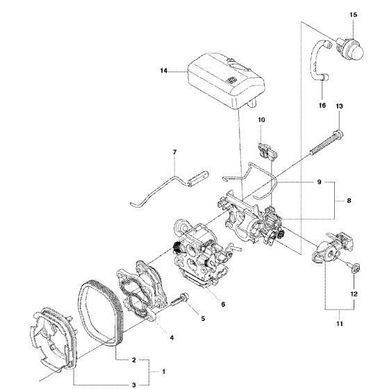 Carburetor & Air Filter Assembly For Husqvarna 435ii Chainsaw