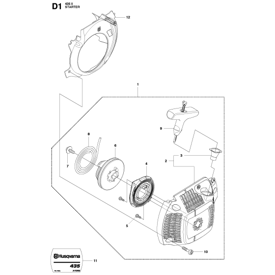 Starter Assembly For Husqvarna 435ii Chainsaw