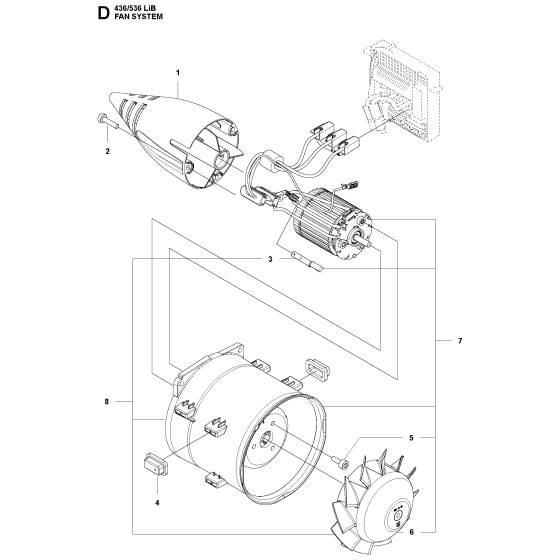 Fan Assembly for Husqvarna 436LIB Leaf Blower