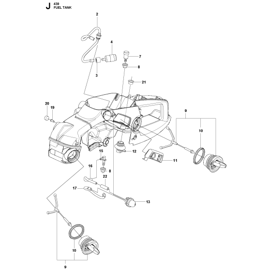 Fuel Tank Assembly For Husqvarna 439 Chainsaw