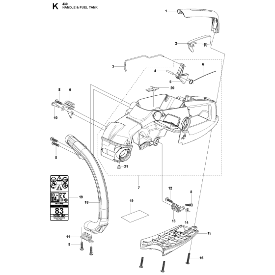 Handle Assembly For Husqvarna 439 Chainsaw