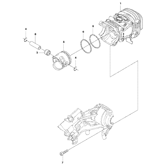 Cylinder Piston Assembly For Husqvarna 439 Chainsaw