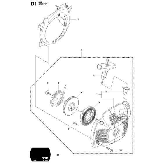 Starter Assembly for Husqvarna 445