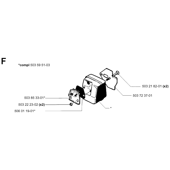 Muffler Assembly For Husqvarna 45 Chainsaw