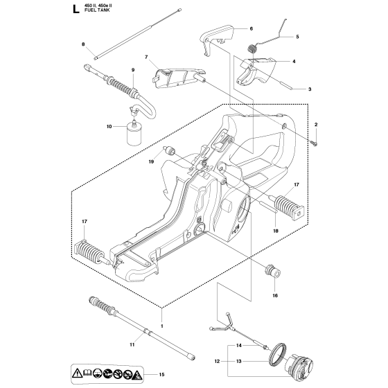 Fuel Tank Assembly For Husqvarna 450eii Chainsaw