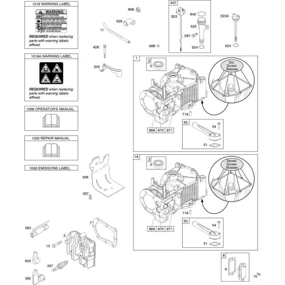 Cylinder Head Assembly for Briggs and Stratton Model No. 09T502-0134-H1 Vertical Shaft Engine