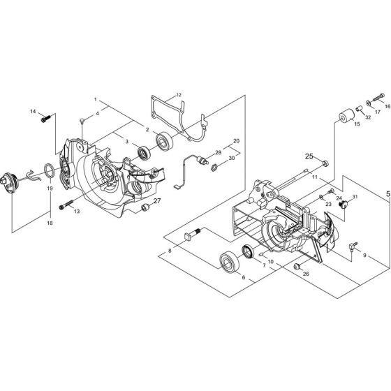 Crankcase for Shindaiwa 452S