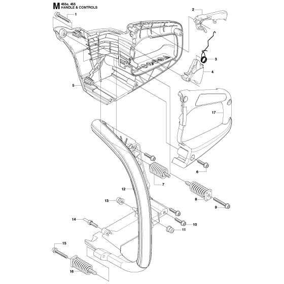 Handle & Controls Assembly For Husqvarna 455 Rancher Chainsaw