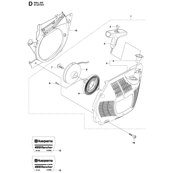 Starter Assembly For Husqvarna 455e Chainsaw