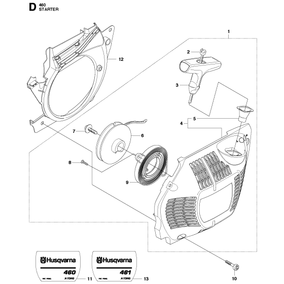 Starter Assembly For Husqvarna 460 Chainsaw