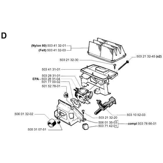 Carburetor & Air Filter Assembly For Husqvarna 49 Chainsaw