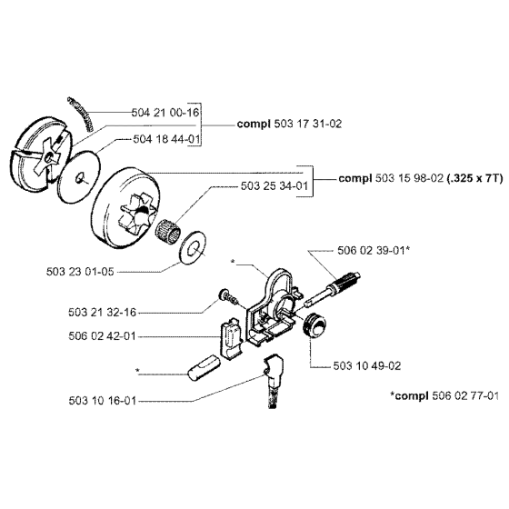 Clutch & Oil Pump No.2 Assembly For Husqvarna 49 Chainsaw