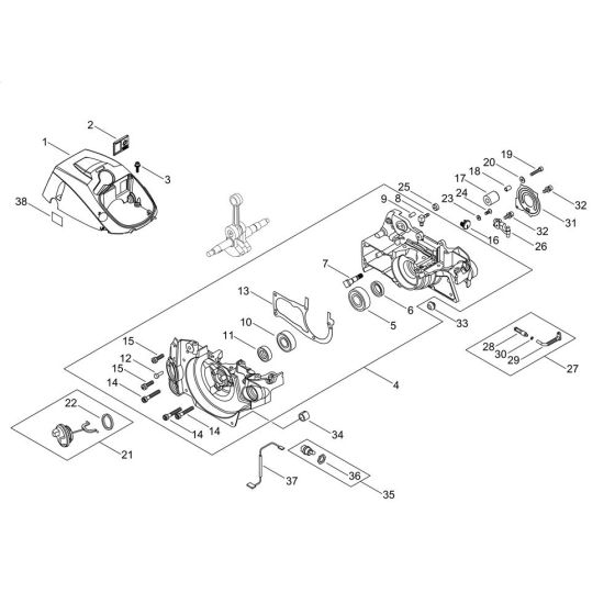 Crankcase for Shindaiwa 491S