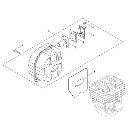 Muffler for Shindaiwa 491S
