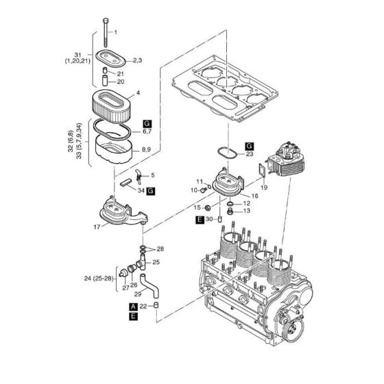 Air Intake manifold Assembly for Hatz 4L40 Diesel Engine