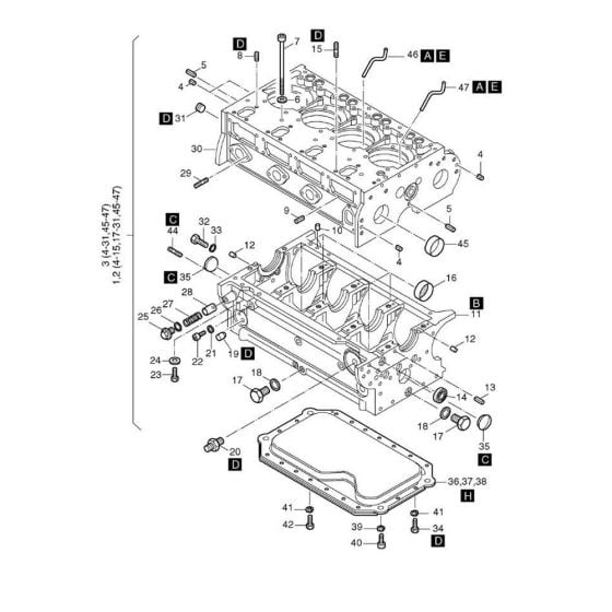 Crankcase Assembly for Hatz 4L40 Diesel Engine