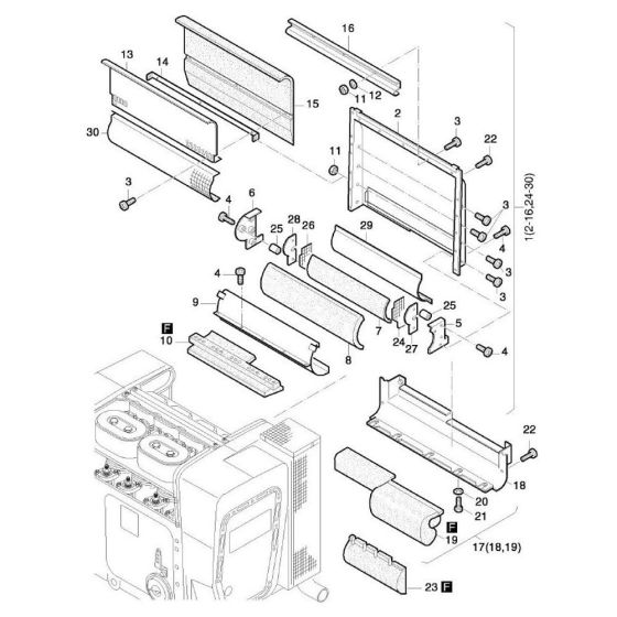 Capsule Air Ducting Assembly for Hatz 4L42C Diesel Engines