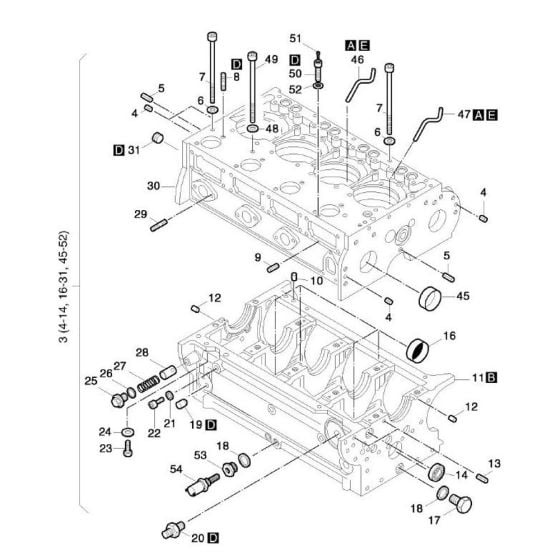 Crankcase Assembly for Hatz 4L42C Diesel Engines