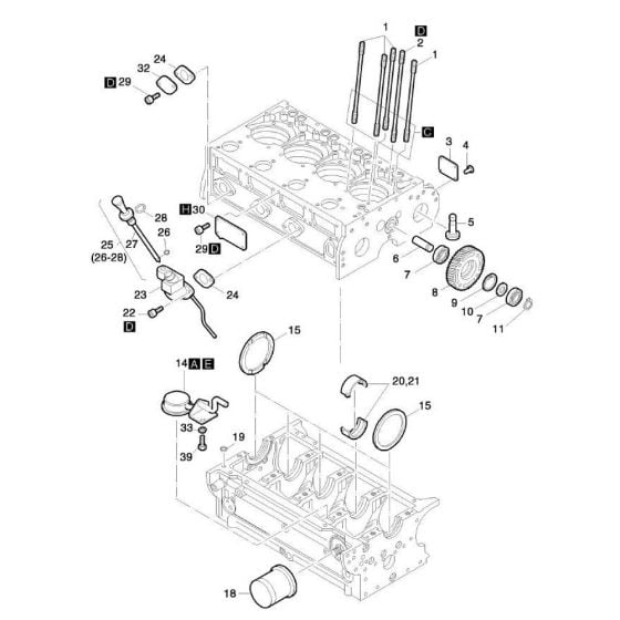 Crankcase-1 Assembly for Hatz 4L42C Diesel Engines