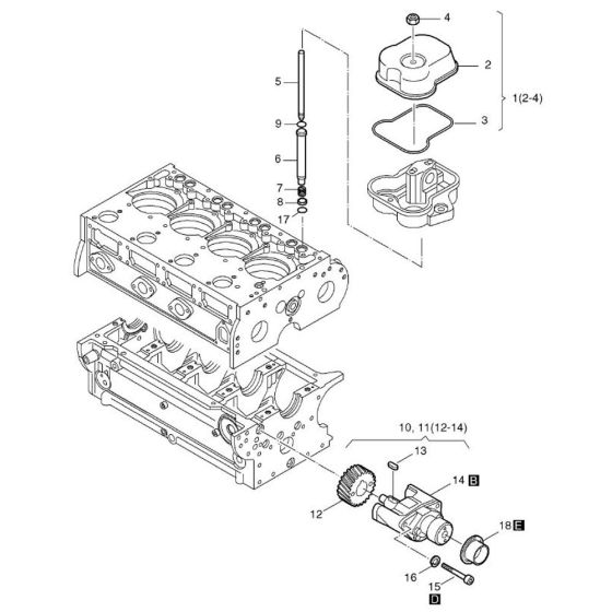 Cover Cylinder Head Assembly for Hatz 4L43C Diesel Engines