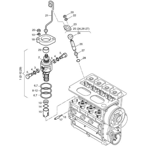 Injection Equipment Assembly for Hatz 4L43C Diesel Engines