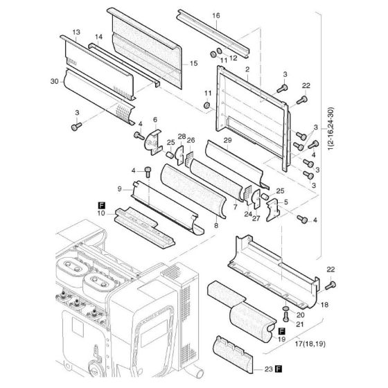 Capsule Air Ducting Assembly for Hatz 4L43C Diesel Engines