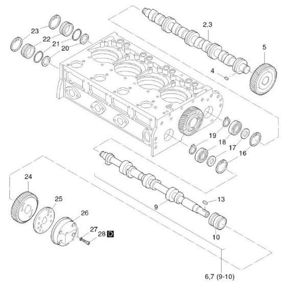 Camshaft, Governor Assembly for Hatz 4L43C Diesel Engines