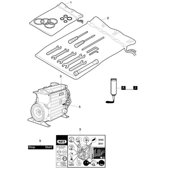 Hatz 4M40 Accessories Assembly