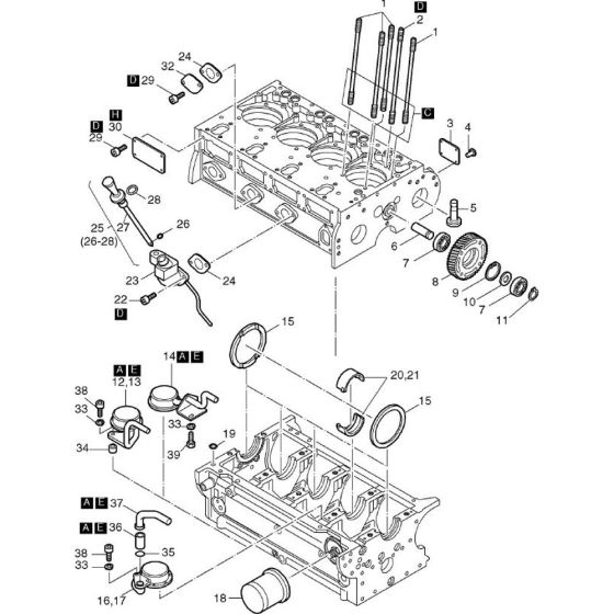 Crankcase-1 Assembly for Hatz 4M41