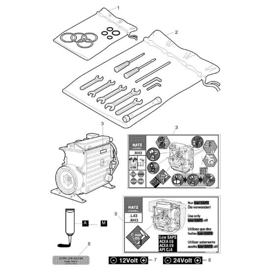 Hatz 4M43 Accessories Assembly